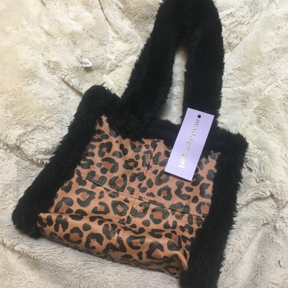 Madden girl faux fur leopard print tote - Picture 3 of 8